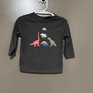 Garanimals Black Tee with Dinosaur and UFO Design